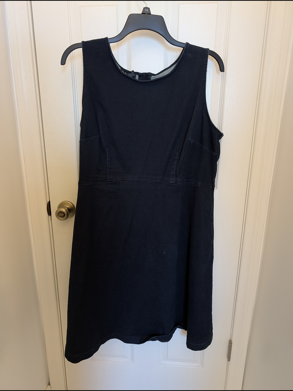 INC International Concepts Navy Denim Sleeveless Shift Dress